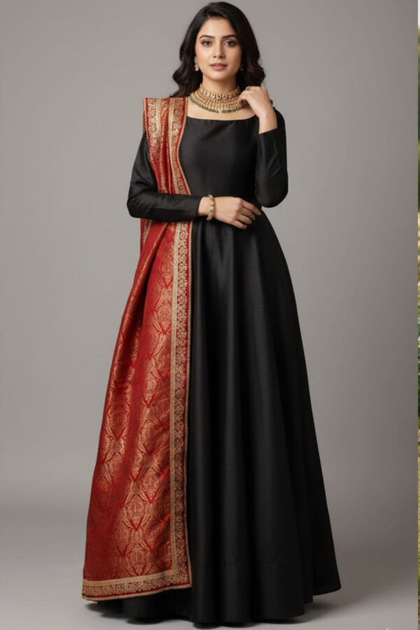 Red and Black Indian Elegant Maxi