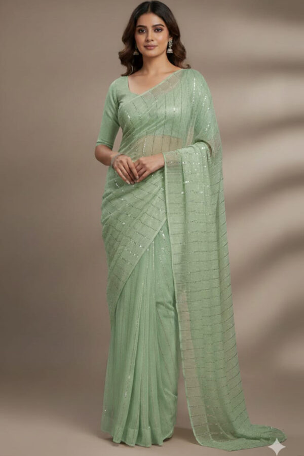 Light Green Moon Light Saree