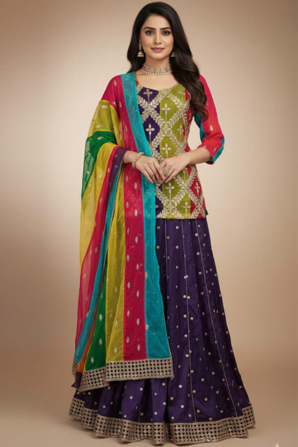 Multi-Color Embroidery Lehenga