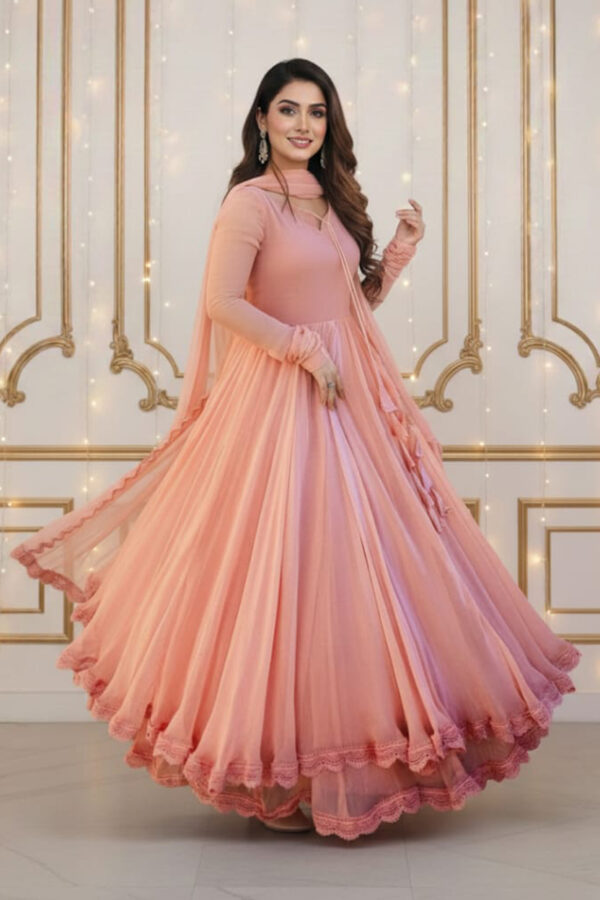 Peach Stylish Gorget Maxi