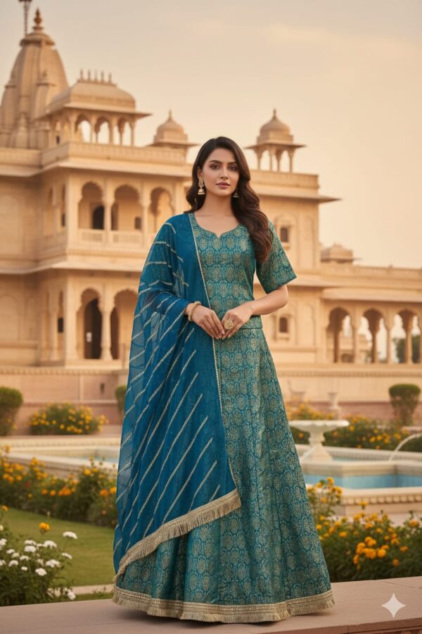 Sea Green Banarasi Lehenga