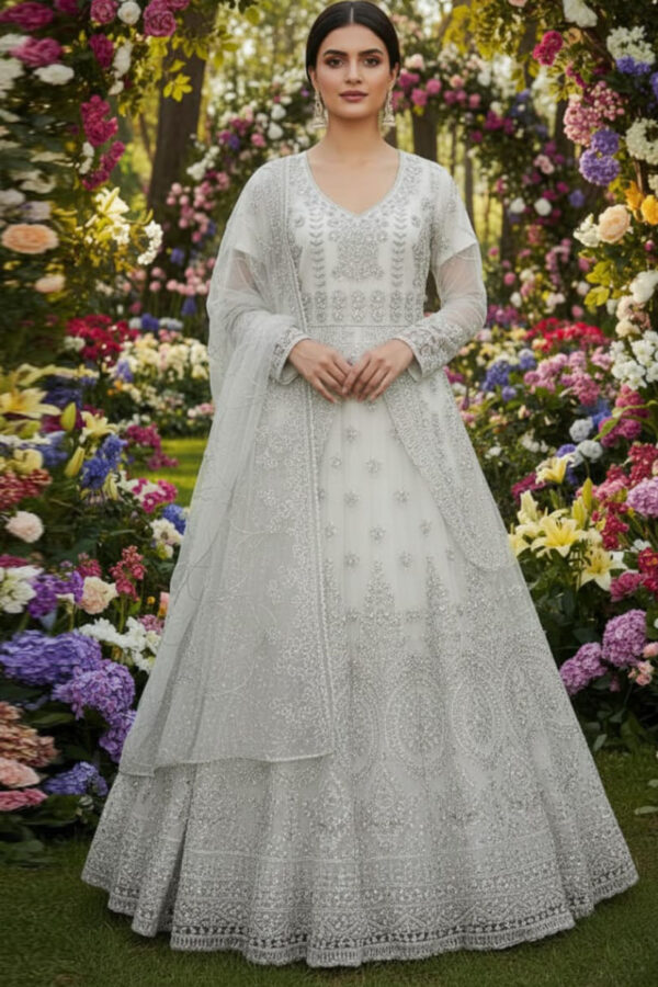 White Embroidered Maxi